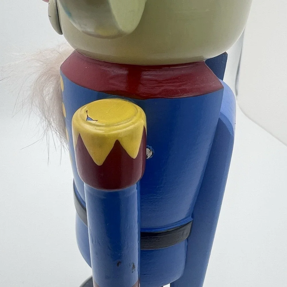 Erzgebirgische Volkskunst Nutcracker Mouse Soldier Large Pink Ears Tail 9.75